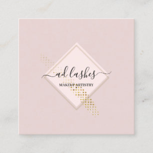 Makeup Artist Lashes Beauty SPA Framed Gold  スクエア名刺