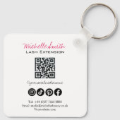 Makeup Artist Lashes Brows Black White Qr Code キーホルダー (裏面)
