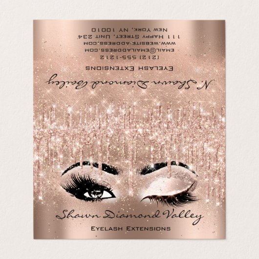 Makeup Artist Lashes Extension Tropfen Rose Blush 名刺 (外部フラット)