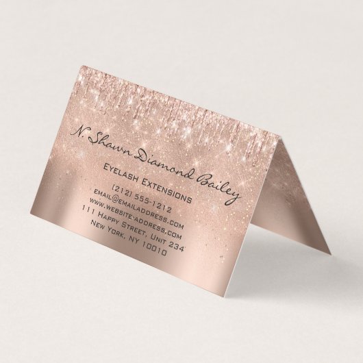 Makeup Artist Lashes Tropfen Rose Blush Confetti 名刺 (裏面)