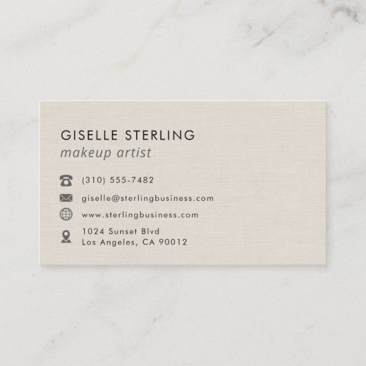 Makeup Artist Metallic Rose Gold Monogram 名刺 (裏面)