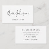 Makeup Artist Modern Hand Lettered Business Card 名刺 (正面/裏面)
