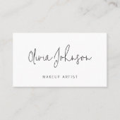 Makeup Artist Modern Hand Lettered Business Card 名刺 (正面)