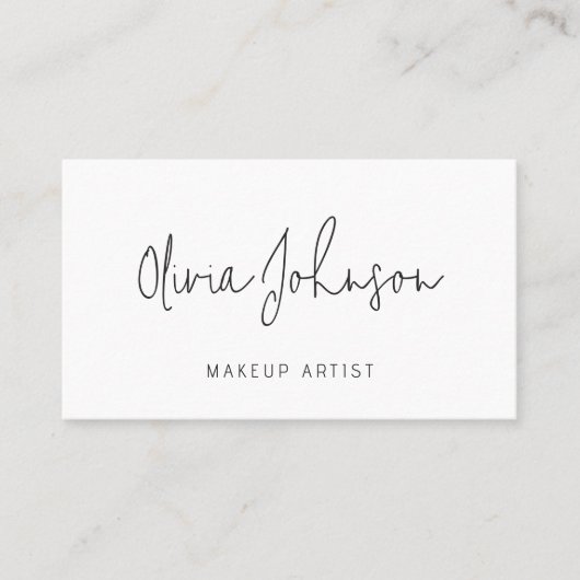Makeup Artist Modern Hand Lettered Business Card 名刺 (正面)