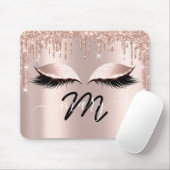 Makeup Artist  Name Monogram Rose Lashes Extension マウスパッド (マウス)