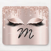 Makeup Artist  Name Monogram Rose Lashes Extension マウスパッド (正面)