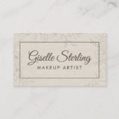Makeup Artist Neutral Linen Floral Elegant Script 名刺 (正面)