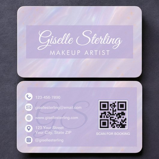 Makeup Artist Opal Iridescent QR Code 名刺