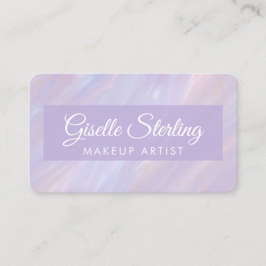 Makeup Artist Opal Iridescent QR Code 名刺 (正面)