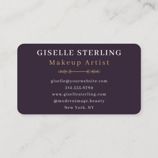 Makeup Artist Purple 名刺 (裏面)