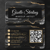 Makeup Artist QR Code Black Gold 名刺