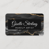 Makeup Artist QR Code Black Gold 名刺 (正面)