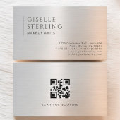 Makeup Artist QR Code Brushed Metal 名刺
