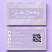 Makeup Artist QR Code Iridescent Pastel Opal 名刺