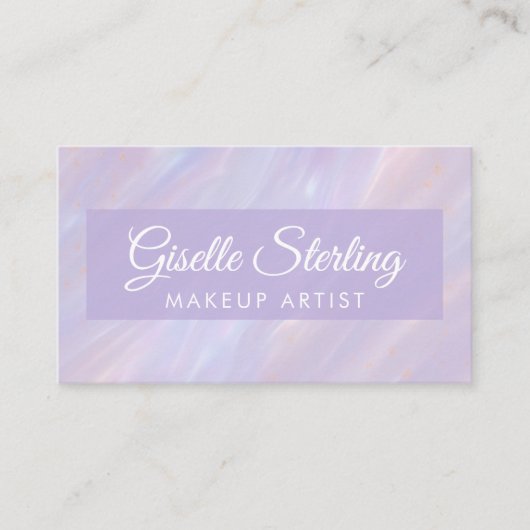 Makeup Artist QR Code Iridescent Pastel Opal 名刺 (正面)