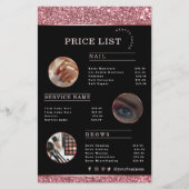 Makeup Artist Rose Gold Glitter flyer チラシ (正面)