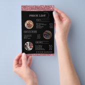 Makeup Artist Rose Gold Glitter flyer チラシ (ハンドル)