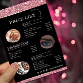 Makeup Artist Rose Gold Glitter flyer チラシ