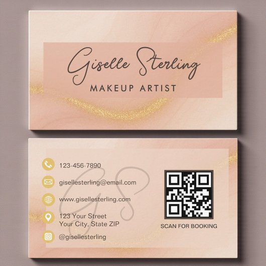 Makeup Artist Watercolor QR Code 名刺
