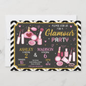 Makeup Birthday Invitation | Glamour Spa Party  招待状 (正面)