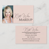 Makeup Business Card, Pink & Black 名刺 (正面/裏面)