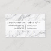 Makeup elegant typography silver glitter marble 名刺 (裏面)