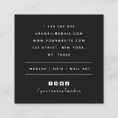 Makeup & Hair Nail Art Drawn Face Feminine Woman スクエア名刺 (裏面)
