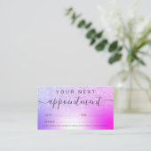 Makeup hair pink purple glitter metallic foil 予約カード (スタンド正面)