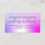 Makeup hair pink purple glitter metallic foil 予約カード (裏面)