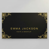 Makeup & Hair Stylist  Elegant  Black & Gold  名刺