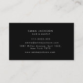 Makeup & Hair Stylist  Elegant  Black & Gold  名刺 (裏面)