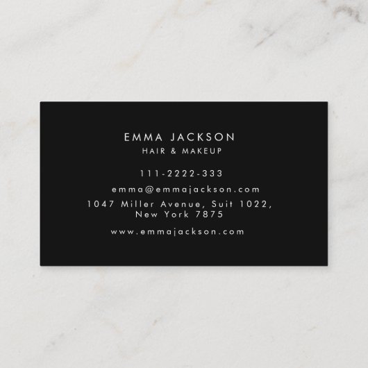 Makeup & Hair Stylist  Elegant  Black & Gold  名刺 (裏面)