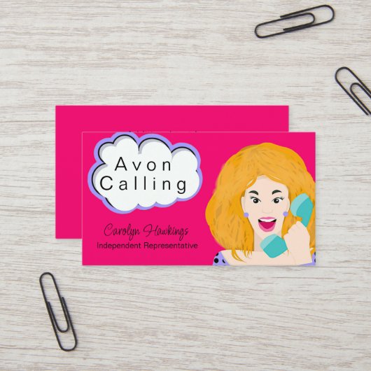 Makeup Independent Rep Avon Business Card 名刺 (正面/裏面インサイチュ)