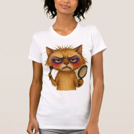 Makeup Meowster – Funny Cat Teen Shirt Tシャツ