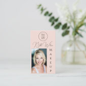 Makeup Pink, QR Code, Vertical Business Card 名刺 (スタンド正面)