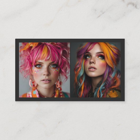 Makeup trendy 3 photo Social Media Logo qr code 名刺 (裏面)