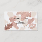 Makeuplipsのばら色の金ゴールドの原稿ブラシストロークロイヤリティ 名刺 (裏面)