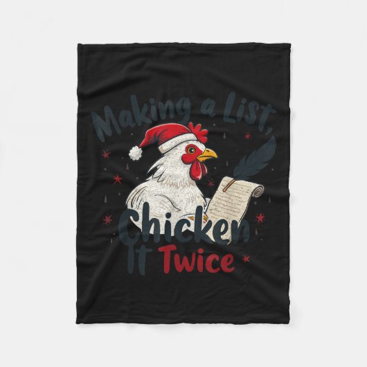 Makin A List Chicken It Twice Funny Chicken Christ フリースブランケット (正面)