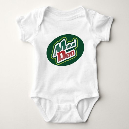 Makin Dooのパロディ ベビーボディスーツ (正面)