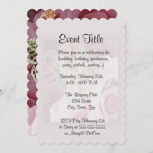 Makingバラのネックレス 招待状 (正面/裏面)