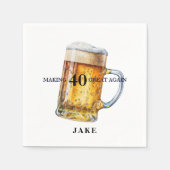 Making 40 Great Again Beer Birthday Party II スタンダードカクテルナプキン (正面)