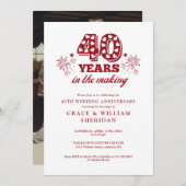 Making 40th 結婚 Anniversary Photo 招待状 (正面/裏面)