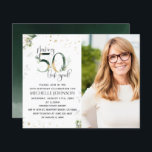 Making 50 Look Good金ゴールドフォト誕生日招待状<br><div class="desc">50を回すというのは信じられないほどの成果であり、それは祝スタイルに値する！Making 50 Look Good金ゴールドグリーン植物写真誕生日招待状は、ちょうどそれをする完璧な方法である。このお洒落招待モダンは、洗練された声明を追加する金ゴールドフォイルのスプラットと美しい緑の水色の植物のデザインはっきりしたを特徴とする。ミュートエレガントトーンの手書きタイポグラフィこ与えの招待は、さらにタイムレスに。この絶妙な誕生日の招待で、あなたのパーティー救済は50年の祝準備ができて、それを思い出に残らせる。だから、このマイルストーンの誕生日が正しくMaking 50 Look Good金ゴールドグリーン植物写真誕生日招待状で始まることを確認し、あなたが行うように素晴らしく見えるあなたのイベントを安心して確認できる！一致連絡製品の設計者。View Suite here: https://www.zazzle.com/collections/making_50_look_good_green_gold_botanical_birthday-119497964611075216 Copyright Surridge System Co. for エレガント招待状,  all rights reserved.</div>