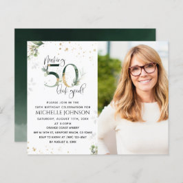 Making 50 Look Good金ゴールドフォト誕生日招待状