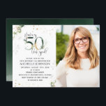 Making 50 Look Good金ゴールドフォト誕生日招待状<br><div class="desc">50を回すというのは信じられないほどの成果であり、それは祝スタイルに値する！Making 50 Look Good金ゴールドグリーン植物写真誕生日招待状は、ちょうどそれをする完璧な方法である。このお洒落招待モダンは、洗練された声明を追加する金ゴールドフォイルのスプラットと美しい緑の水色の植物のデザインはっきりしたを特徴とする。ミュートエレガントトーンの手書きタイポグラフィこ与えの招待は、さらにタイムレスに。この絶妙な誕生日の招待で、あなたのパーティー救済は50年の祝準備ができて、それを思い出に残らせる。だから、このマイルストーンの誕生日が正しくMaking 50 Look Good金ゴールドグリーン植物写真誕生日招待状で始まることを確認し、あなたが行うように素晴らしく見えるあなたのイベントを安心して確認できる！一致連絡製品の設計者。View Suite here: https://www.zazzle.com/collections/making_50_look_good_green_gold_botanical_birthday-119497964611075216 Copyright Surridge System Co. for エレガント招待状,  all rights reserved.</div>
