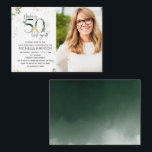 Making 50 Look Good Botanical Photo招待状 ノートカード<br><div class="desc">50を回すなんて良いとは思えない！Making 50 Look Good植物写真誕生日招待状は50歳救済の誕生日を特別なものにする。水色のボタニモダンカル、金属の金ゴールドフォイル、手札タイポグラフィを備えた鮮やかこのデザインとイベントは、あなたのゲストはあなたが計画して忘れいる驚くべき製品を得ることができない。ミュートされたトーンと微妙な色はエレガンスの完璧なヒントを与える一方で、まだお祝いは永遠に残る。また、招待に含まれている写真を見ると、これが自分の瞬間であることは誰にとっても明らか輝くである。Making 50 Look Good Botanical Photo誕生日招待状!一致連絡製品の設計者。View Suite here: https://www.zazzle.com/collections/making_50_look_good_green_gold_botanical_birthday-119497964611075216 Copyright Surridge System Co. for エレガント招待状,  all rights reserved.</div>