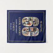 Making 60 Look Good Photo Collage 60th Birthday  タペストリー (正面(横))