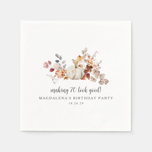 Making 70 Look Goodカスタム秋誕生日 スタンダードカクテルナプキン (正面)