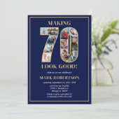 Making 70 Look Good Photo Birthday 招待状 (スタンド正面)