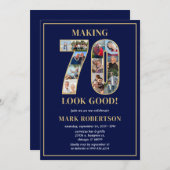 Making 70 Look Good Photo Birthday 招待状 (正面/裏面)
